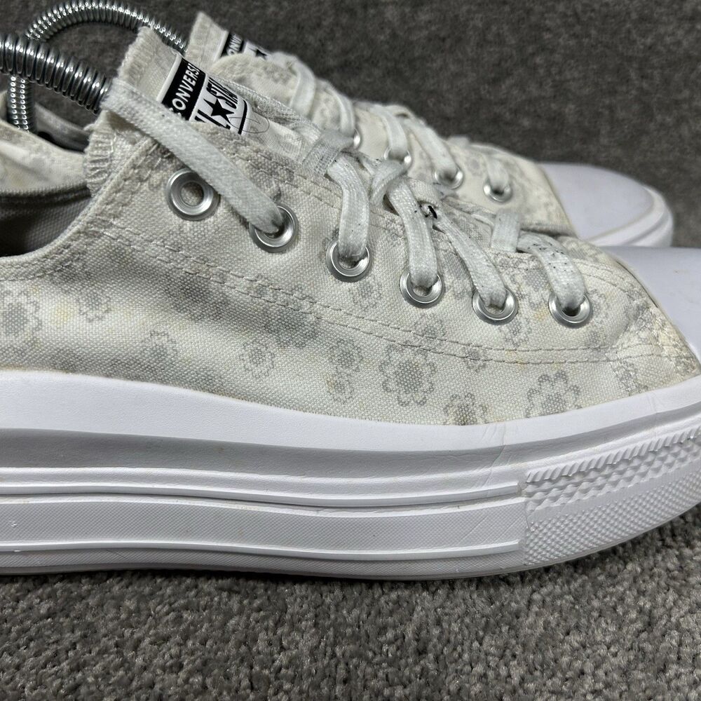 Converse CTAS Move OX A00841C Women's Size 9 Tonal Floral Platform Shoes Used - Picture 2 of 13